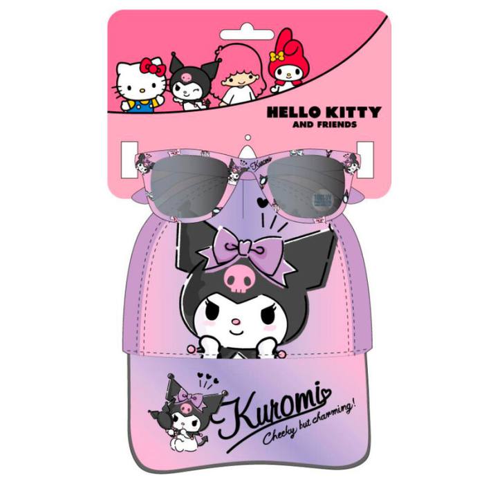Hello Kitty Kuromi set cap + sunglasses 5351