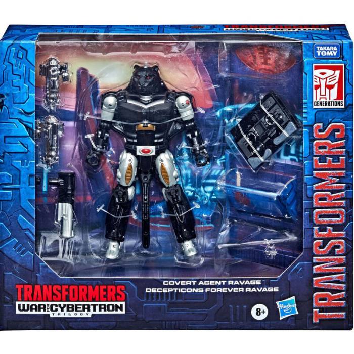 Transformers War From Cybertron Covert Agent Ravage + Decepticon Forever Ravage figures set 15cm 17773