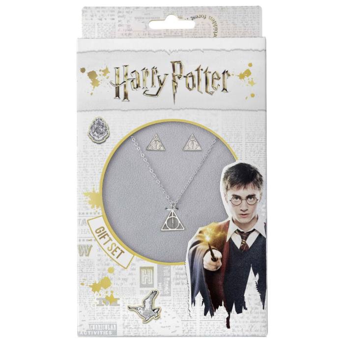 Harry Potter Deathly Hallows necklace and earrings set 24407