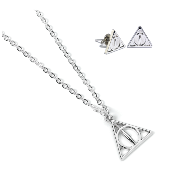 Harry Potter Deathly Hallows necklace and earrings set 24408