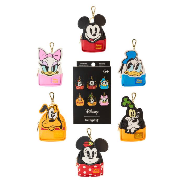 Loungefly Disney Mickey and Friends assorted Mystery mini backpack keychain 31130