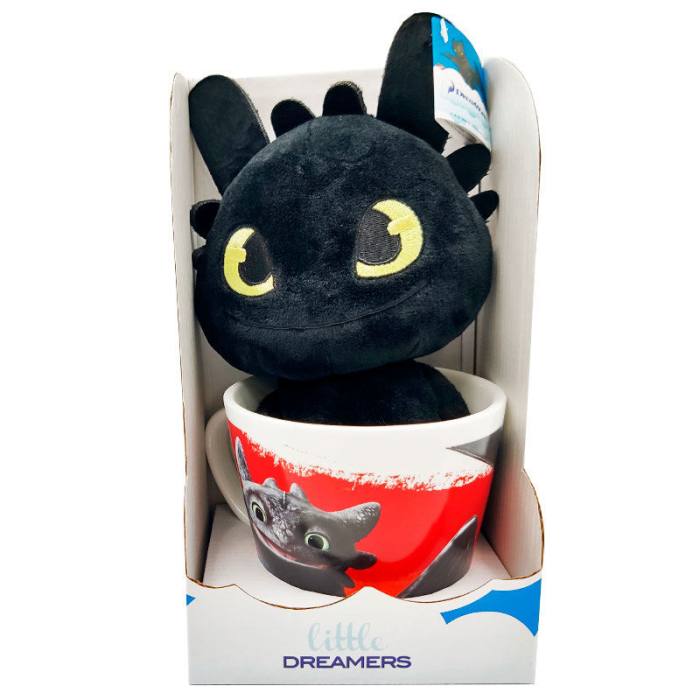 How to Train Your Dragon Toothless Mug + plush toy 18cm 35523