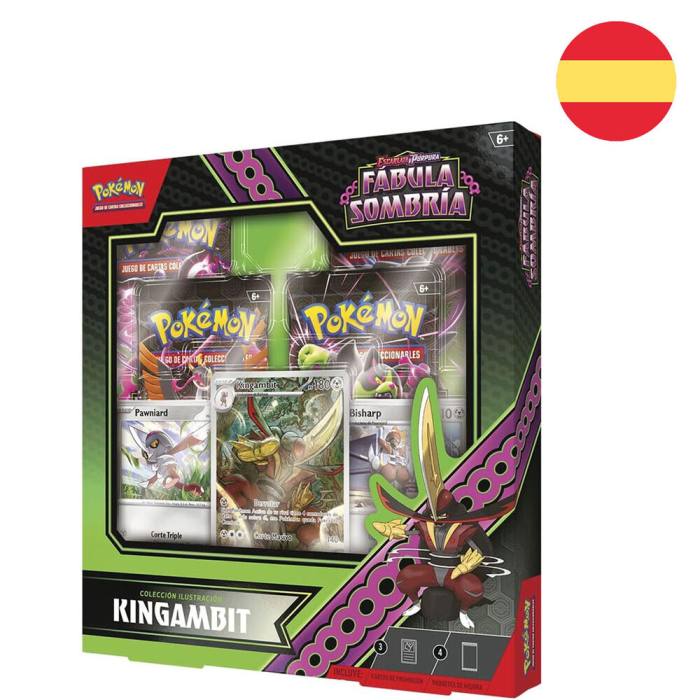 Spanish Pokemon Fabula Sombria Kingambit collectible card game box 36296