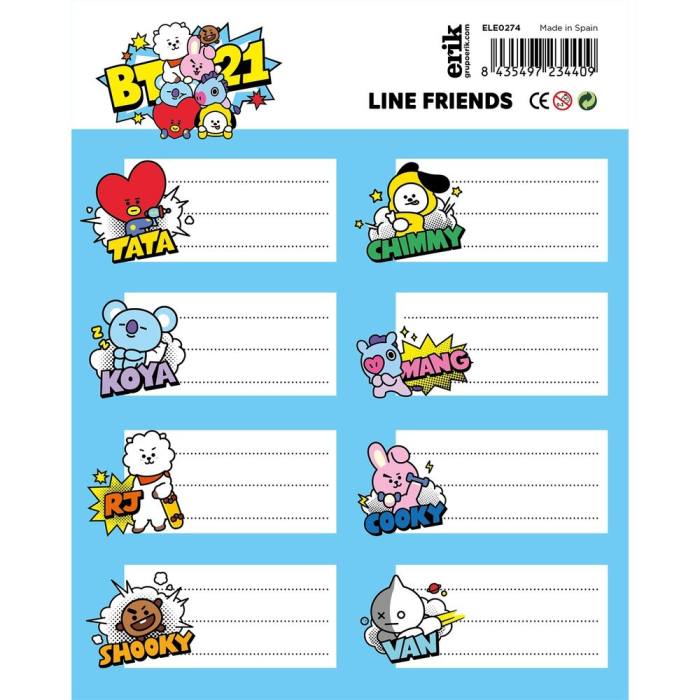 BT21 Adhesive labels 39700