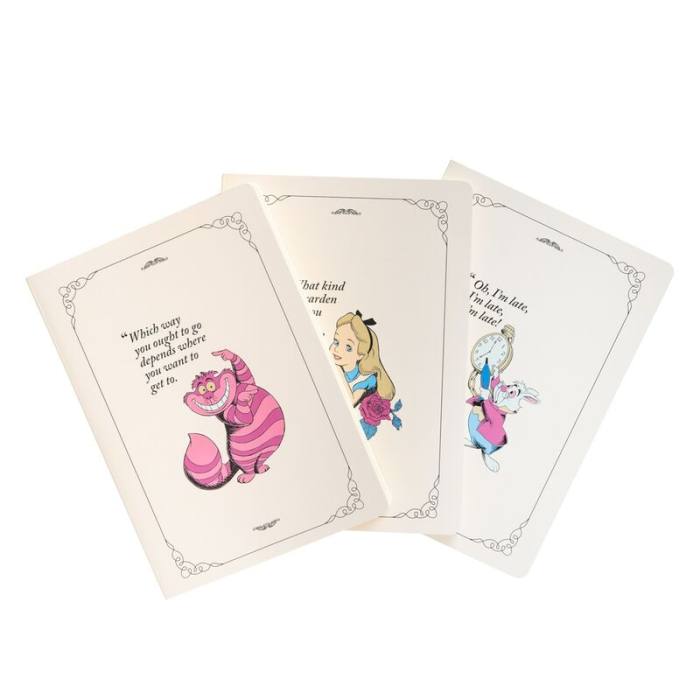 Disney Alice in Wonderland pack 3 A5 notebooks 41323