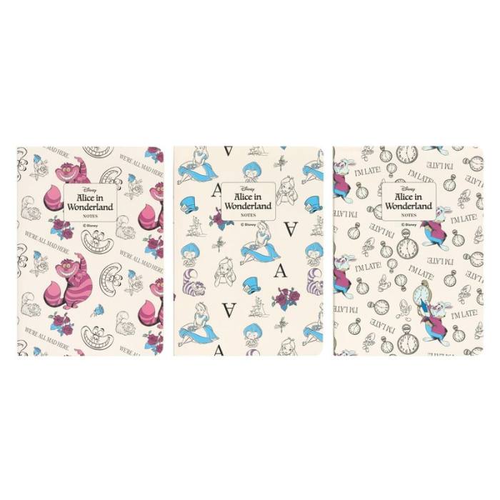 Disney Alice in Wonderland pack 3 A6 notebooks 41327