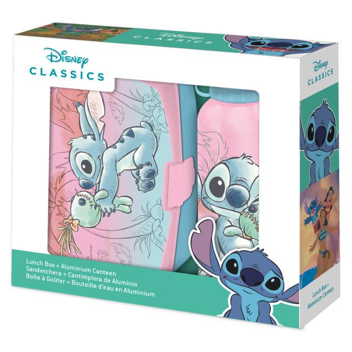 Disney Stitch lunch box + aluminium bottle set 500ml 43469