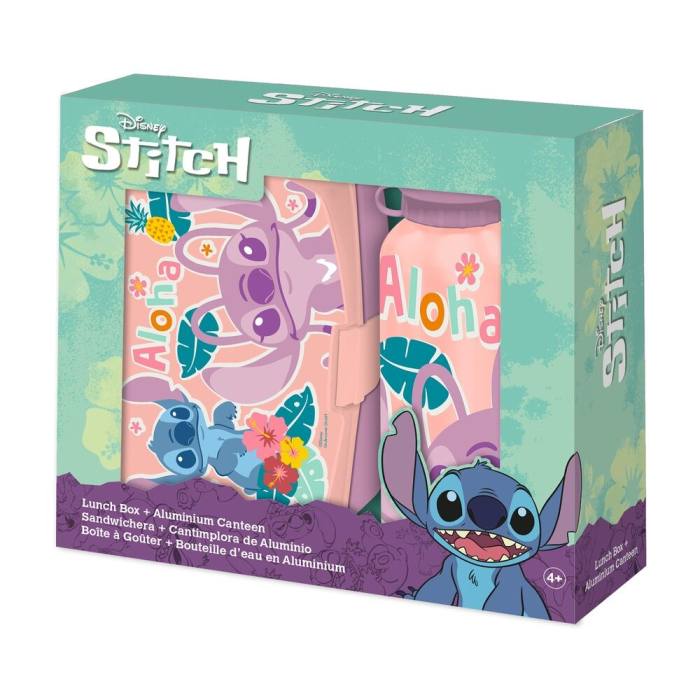 Disney Stitch Aluminium bottle 500ml + lunch box 43816