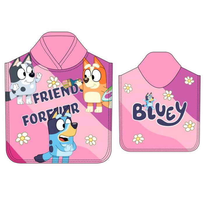 Bluey microfibre poncho towel 48223