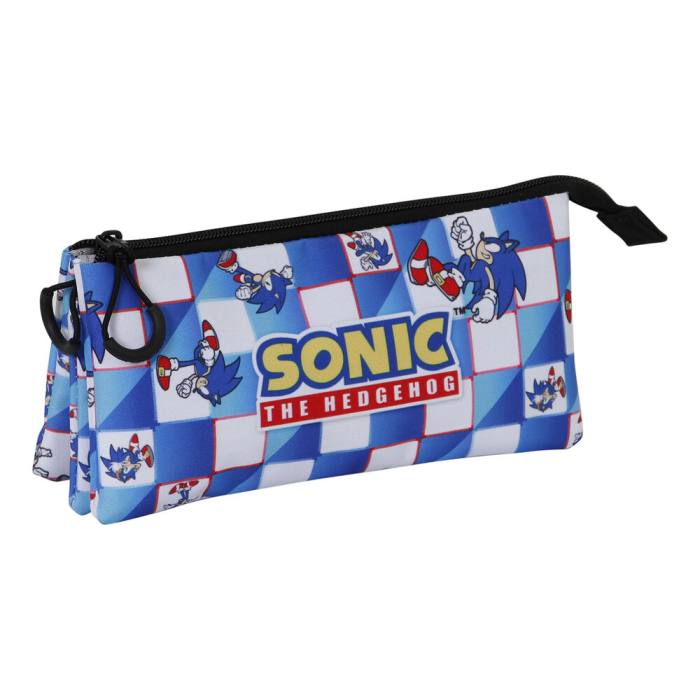 Sonic The Hedgehog Blue Lay triple pencil case 50245