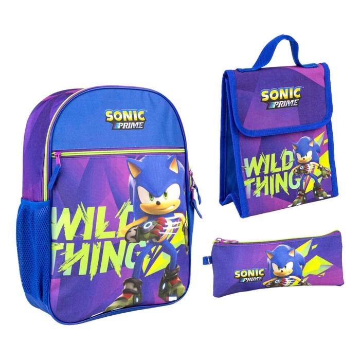 Sonic Prime pencil case + lunch box + backpack 42cm 52112
