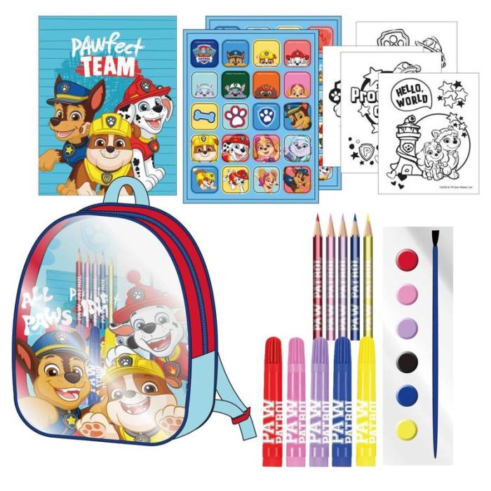 Paw Patrol backpack stationery set 52777