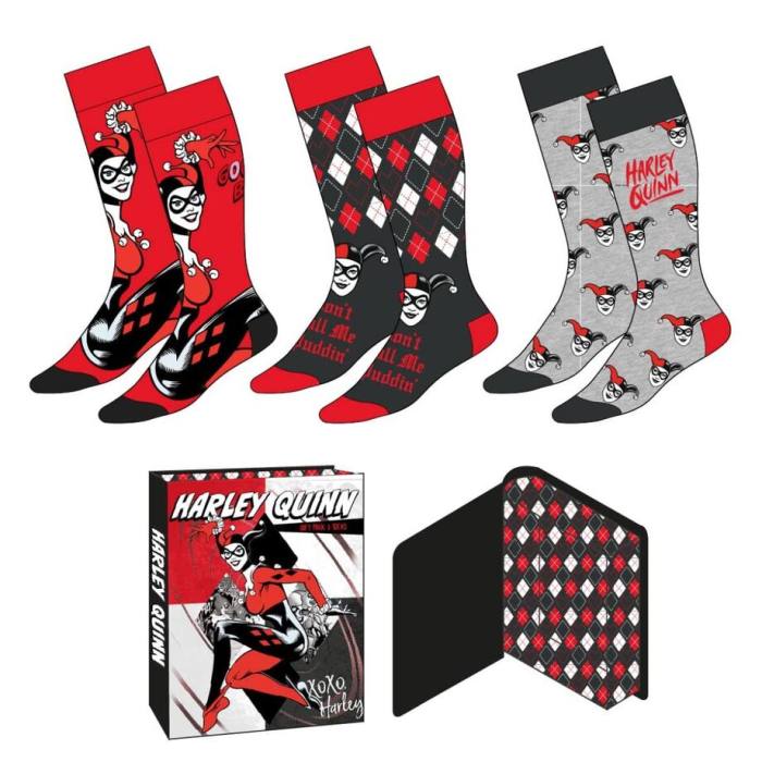 DC Comics Harley Quinn pack 3 adult socks 53320